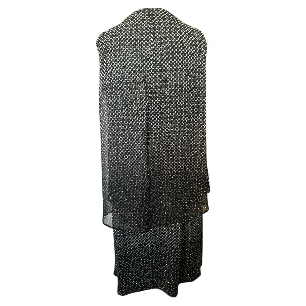 White House Black Market Chiffon Cape Dress Size Medium - Picture 7 of 14